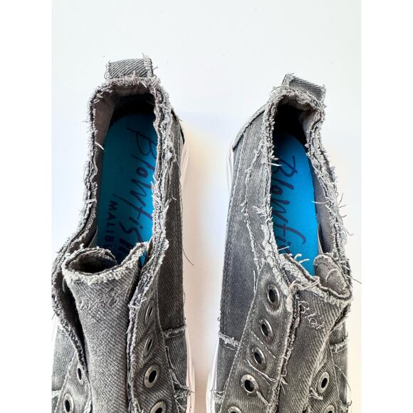Blowfish Malibu Gray Slip On Distressed Shoes Women's 9 - Picture 11 of 11